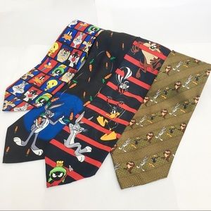 Men’s Vintage Loony Toons Tie Set of 4 from 90’s